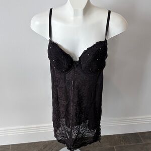 New Elegant Black Lace Chemise